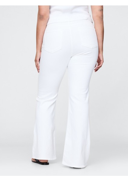 Kadın Beyaz High Rise '70S Flare Jean Pantolon modelleri