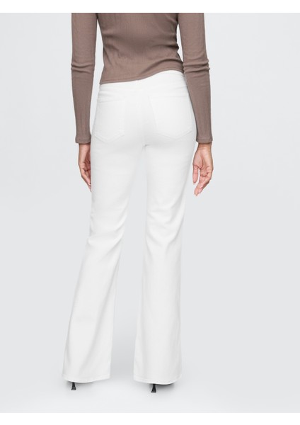 Kadın Beyaz High Rise '70S Flare Jean Pantolon indirimleri