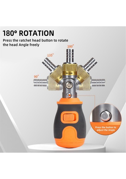 Sekiz Bir Arada Çok Işlevli S2 Toplu 2 Yönlü Cırcır Ayarlanabilir, Turuncu (Yurt Dışından) fırsatları