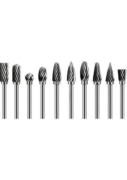 Karbür Dosya 3x6 Metal Elektrikli Taşlama Dosyası 10 Mini Matkap Seti (Yurt Dışından)