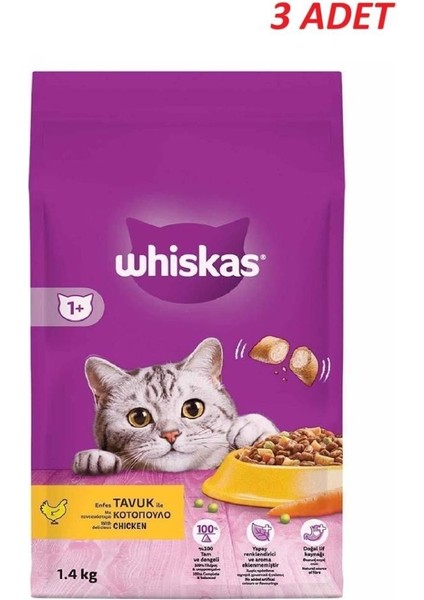 Yetişkin Tavuklu Kedi Maması 1.4 Kg*3 Adet