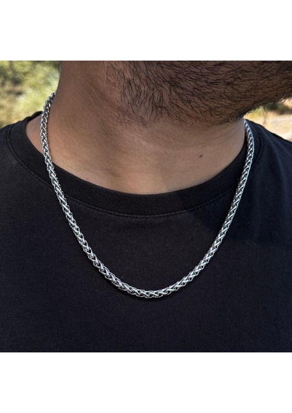 Erkek Kalın Örgü Zincir Kolye