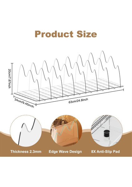 Dolap Için Çanta Düzenleyici, 8 Adet Ayarlanabilir Şeffaf Çanta (Yurt Dışından) indirimleri