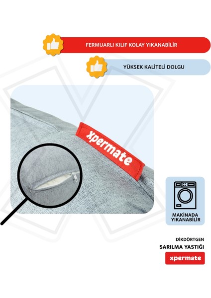 Sarılma Yastığı , Uyku Yastığı , Bacak Arası Yastığı Silindir 150 x 20 cm Gri modelleri