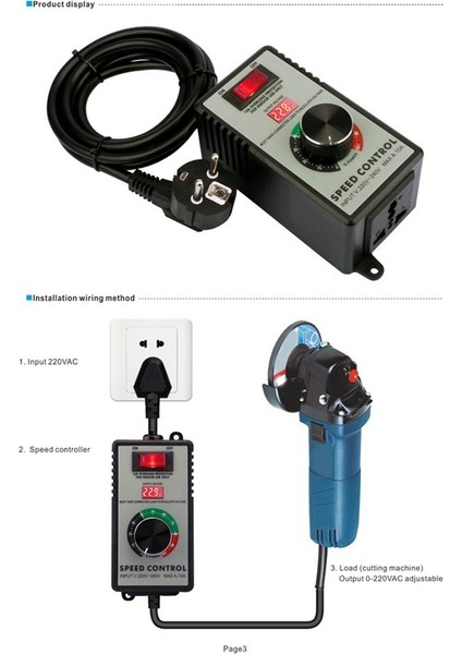 4000W Değişken Voltaj Regülatörü Öğütücü Kontrol Cihazı Us Plug (Yurt Dışından) indirimleri