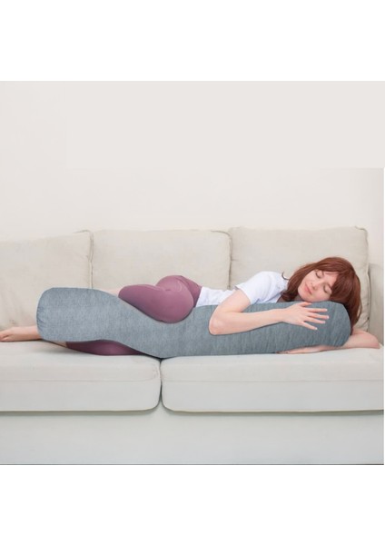 Sarılma Yastığı , Uyku Yastığı , Bacak Arası Yastığı Silindir 150 x 20 cm Gri fırsatları