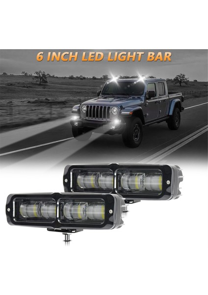 2 Adet 6 Inç LED Işık Çubuğu 80W Sis Lambası Arazi Işıklarıbeyaz Işık (Yurt Dışından) indirimleri