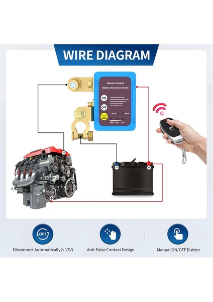 12V 240A Uzaktan Kesme Anahtarı Otomatik Güç Kapatma Anahtarı (Yurt Dışından) fırsatları
