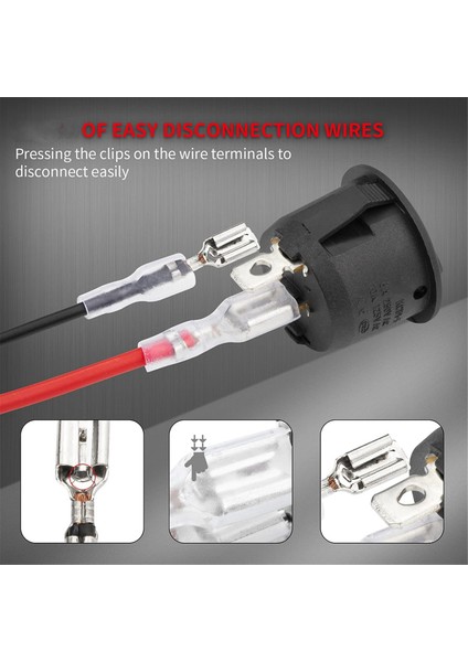 10 Adet Onoff Yuvarlak Salıncak Anahtarı Mını Geçiş Anahtarı 2 Pin Spst Düğmesi (Yurt Dışından)