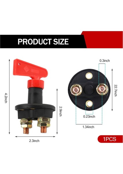 2 Adet Anahtarlı Araç Güç Kesme Anahtarı Topuz Tipi Araç Izolatörü (Yurt Dışından)