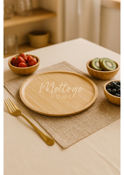 Bambu Yuvarlak Sunum Tabağı 30 cm