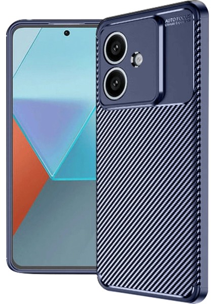 Oppo A3 Kılıf Auto Focus Karbon Kapak - Lacivert - CPT106939-8833