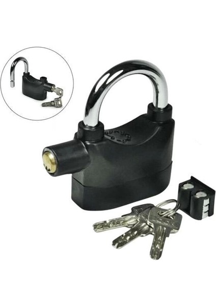 Bfs Desibel Siyah Alarmlı Çok Fonksiyonlu Ekstra Güvenlikli Kare Asma Dolap Kilidi