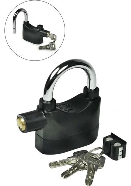 Bfs Desibel Siyah Alarmlı Çok Fonksiyonlu Ekstra Güvenlikli Kare Asma Dolap Kilidi