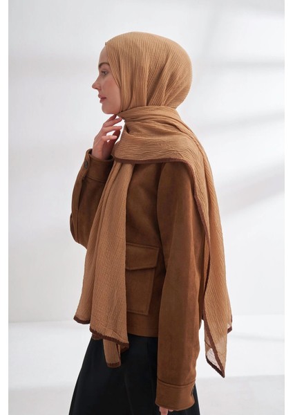Müslin Biyeli Şal 3352-711 Koyu Bej fiyatları