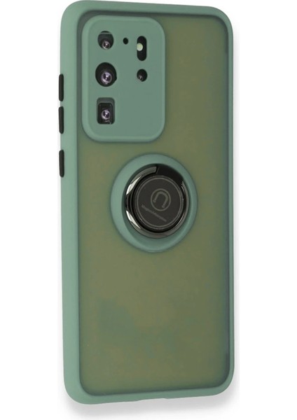 Samsung Galaxy S20 Ultra Kılıf Montreal Yüzüklü Silikon Kapak - Yeşil - CPT102176-7540 fiyatları