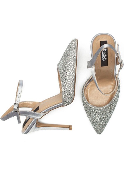 Yüksek Topuklu Taş Işlemeli Tokalı Abiye Saten Ayakkabı 330 fırsatları