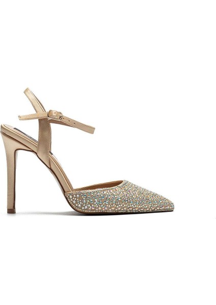 Yüksek Topuklu Taş Işlemeli Tokalı Abiye Saten Ayakkabı 330 fiyatları
