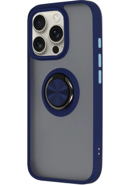 iPhone 16 Pro Kılıf Montreal Yüzüklü Silikon Kapak - Lacivert - CPT106830-2575 fiyatları
