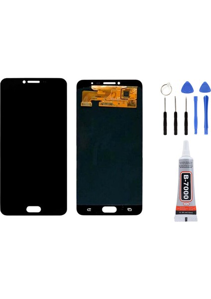 Samsung C7 C700 Siyah Uyumlu Ekran LCD Dokunmatik Tamir Seti Hediyeli