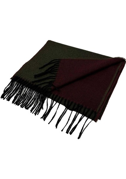 Bordo - Yeşil Çift Taraflı Erkek Kaşkol K627 modelleri