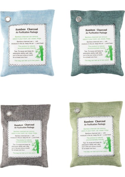 4 Adet Bambu Kömür Torbası Koku Emici Araba Ev Formaldehit Aktif Karbon Torbası Koku Giderici Hava Temizleyici (Yurt Dışından)