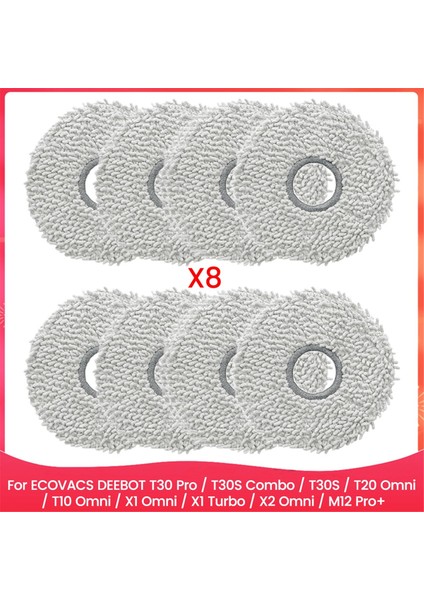 Ecovacs Deebot T30 Pro / T30S Combo / T30S / T20 Omni / T10 Omni / X1 Omni / X1 Turbo / X2 Omni / M12 Pro+ Için Mop Pedleri (Yurt Dışından)