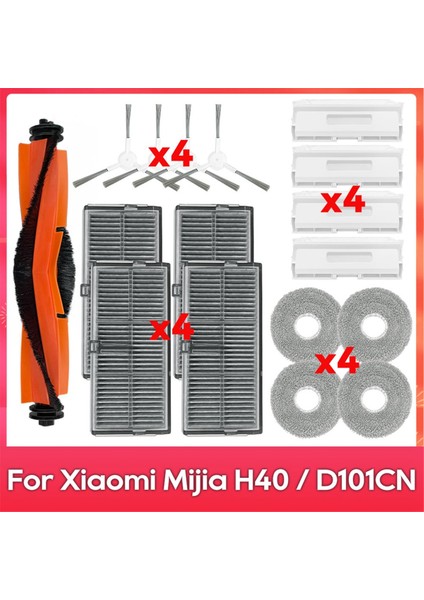 Xiaomi Mijia H40 / D101CN Yedek Parça Aksesuarları Ana Yan Fırça Hepa Filtre Paspas Bezi Toz Torbaları (Yurt Dışından)