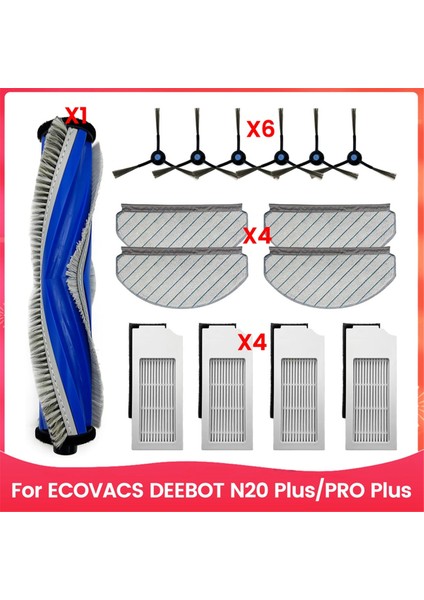 Ecovacs Deebot N20 Plus/pro Plus Robot Süpürge Aksesuarları Kiti Ana Yan Fırça Hepa Filtreleri Paspas Pedleri (Yurt Dışından)