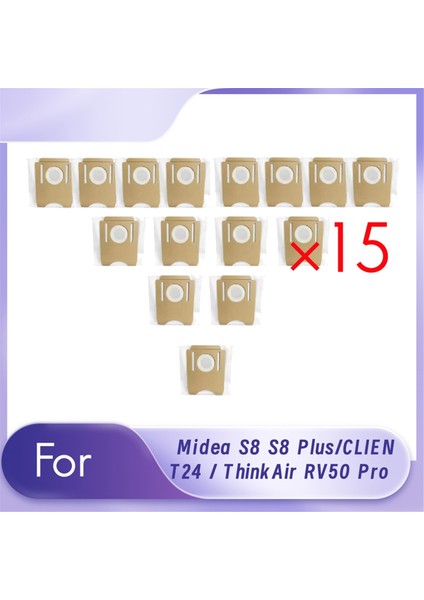 Clıen T24 / Thinkair RV50 Pro / Midea S8 S8 Plus Sarf Malzemeleri Toz Torbası Dokumasız Torba Süpürge Aksesuarları Temizleme Aracı (Yurt Dışından)