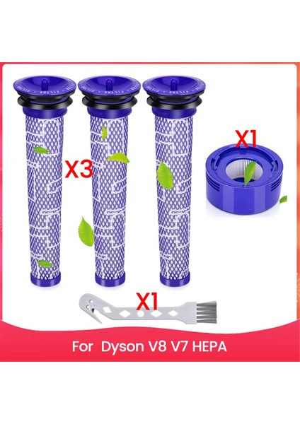 Dyson V8 V7 Hepa Son Filtreler, Ön Filtreler Için Vakum Filtre Kitleri, 965661-01 ve 967478-01 Parçalarını Değiştirir (Yurt Dışından)