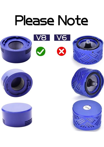 Dyson V8 V7 Hepa Son Filtreler, Ön Filtreler Için Vakum Filtre Kitleri, 965661-01 ve 967478-01 Parçalarını Değiştirir (Yurt Dışından) fırsatları