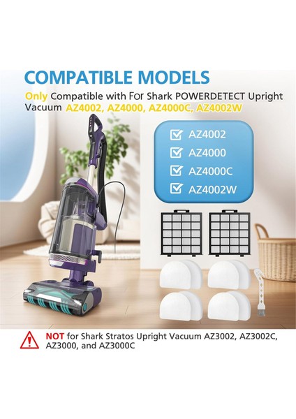 AZ4002 Shark Powerdetect Dikey Elektrikli Süpürge AZ4002 AZ4000 AZ4000C AZ4002W Için Yedek Filtreler (Yurt Dışından) fırsatları