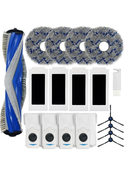 Ecovacs Deebot T30S Combo Robot Süpürge Yedek Parçaları Ana Yan Fırçalar Hepa Filtreler Paspas Pedleri Toz Torbaları (Yurt Dışından)