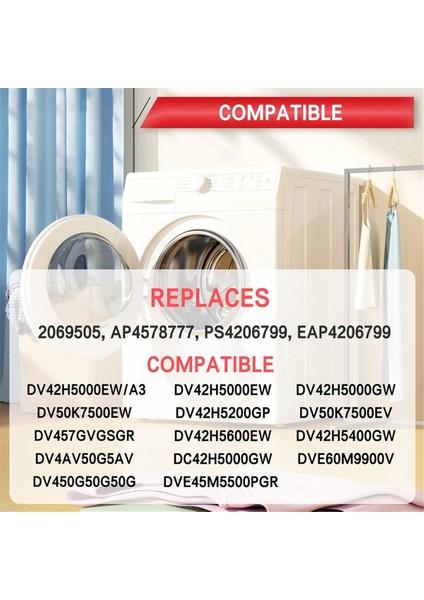 DC61-02595A Kurutma Makinesi Lint Tuzak Filtresi Değişimi Samsung Kurutma Makinesi Için AP4578777 PS4206799 EAP4206799 DV42H5200EW/A3'Ü Değiştirir (Yurt Dışından) fırsatları