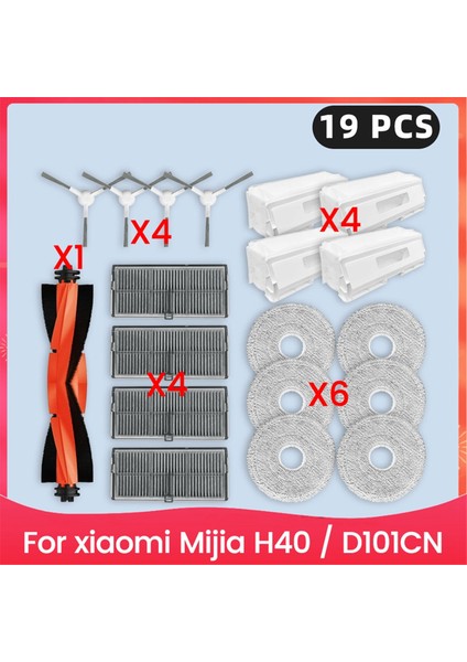 Xiaomi Mijia H40 / D101CN Yedek Parçalar Ana Yan Fırça Hepa Filtre Paspas Bezi Toz Torbası Aksesuarları (Yurt Dışından)