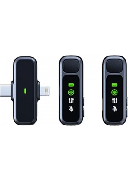 HT-K30 Kablosuz Mikrofon Seti Dijital Göstergeli Şarj Kutulu Ikili Yaka Mikrofonu Ios/type-C Uyumlu fiyatları