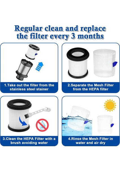 Inse S6T/S6P PRO/N5S Kablosuz Elektrikli Süpürge Için 4 Adet Hepa Filtre ve Mesh Filtre Yedeği (Yurt Dışından) indirimleri