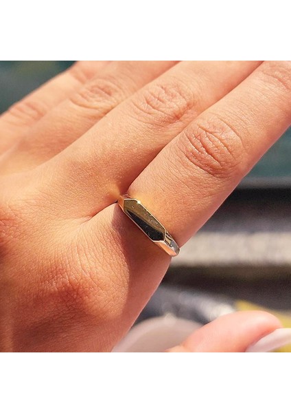 Gümüş Yüzük - Şövalye Yüzük Sarı Kişiselleştirilir Harf İsim Yazılabilir 925 Ayar Gümüş Kadın Yüzük fiyatları