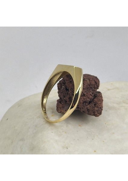 Gümüş Yüzük - Şövalye Yüzük Sarı Kişiselleştirilir Harf İsim Yazılabilir 925 Ayar Gümüş Kadın Yüzük indirimleri