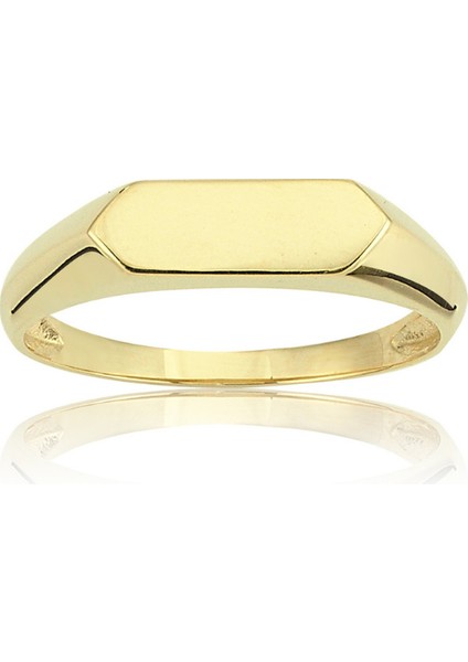 Gümüş Yüzük - Şövalye Yüzük Sarı Kişiselleştirilir Harf İsim Yazılabilir 925 Ayar Gümüş Kadın Yüzük