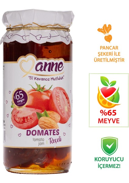 Domates Reçeli 300 gr (Pancar Şekeri İle Üretilmiştir - Glikoz, Koruyucu İçermez)