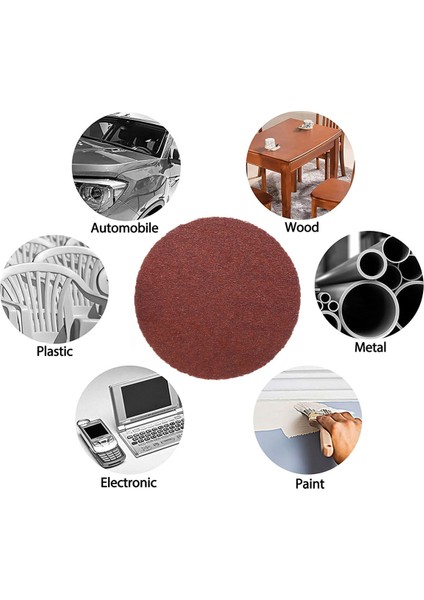 50 Adet 2 Inç Zımpara Diski 60-180 Grit Zımpara Makinesi Için Kanca ve Halka 1 Adet 2 Inç Matkap Sapı Destek Pedi (Yurt Dışından)