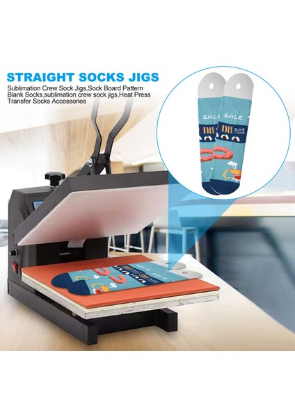 4 Parça Metal Düz Çorap Aparatı Sublimasyon Mürettebat Çorap Aparatı Boya Baskı Isı Pres Transfer Çorap Aksesuarları, 2 Boyut (Yurt Dışından) indirimleri