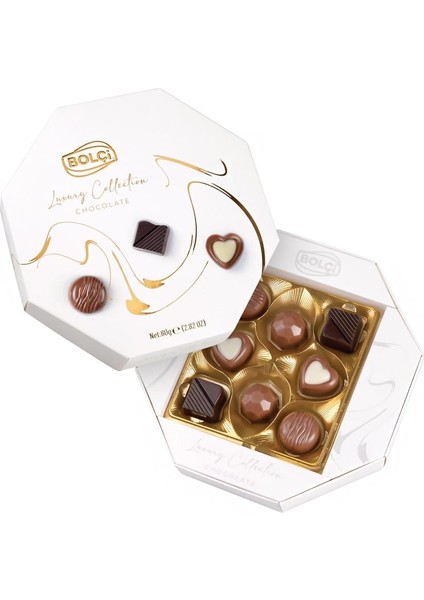 Sekizgen Beyaz Çikolata Kutu 80 gr