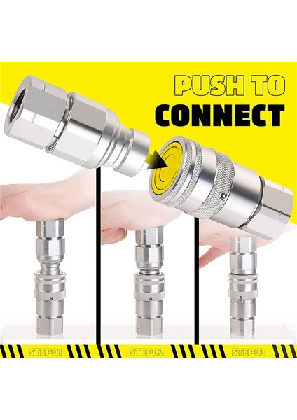 1/2 Inç Npt Hidrolik Bağlantı Parçası Skid Steer Bobcat Düz Yüzlü Hızlı Bağlantı Bağlantı Parçaları 2 Adet Toz Kapağı ile (Yurt Dışından) fiyatları