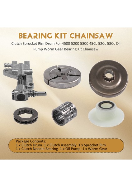 Debriyaj Dişli Jant Tamburu Çin 4500 5200 5800 45CC 52CC 58CC Yağ Pompası Sonsuz Dişli Rulman Takımı Zincirli Testere (Yurt Dışından) fırsatları