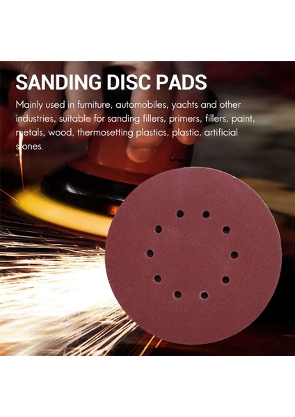 225MM Zımpara Diski Pedleri, 25 Adet Rastgele Yörüngeli Zımpara Için Kanca ve Halka Zımpara Kağıdı (80 Grit) (Yurt Dışından) modelleri