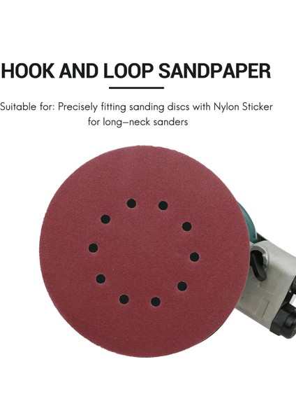 225MM Zımpara Diski Pedleri, 25 Adet Rastgele Yörüngeli Zımpara Için Kanca ve Halka Zımpara Kağıdı (80 Grit) (Yurt Dışından) fırsatları