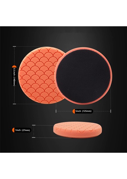 Parlatma Parlatma Pedleri, 7 Adet 5,5 Inç Yüz 5 Inç 125MM Destek Plakası Parlatma Sünger Pedleri Kesme Parlatma Pedi Seti (Yurt Dışından) indirimleri